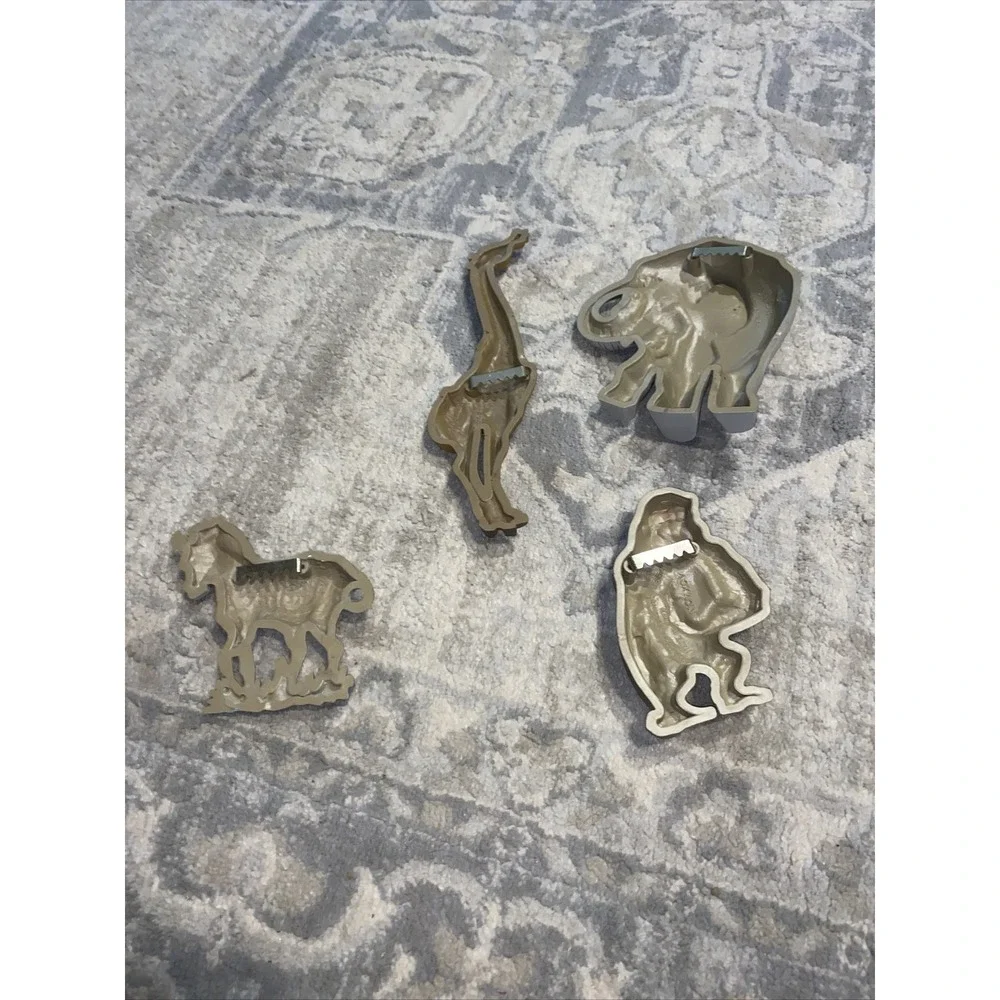 Set‎ Of 4 Vintage Burwood Products Jungle Safari Zoo Animals Wall Art Plaque